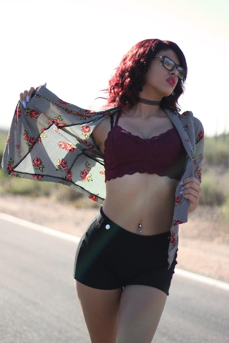 with glasses, glasses, nerd, female, latina, red hair, stomach, tummy, model, short shorts, legs, lady, sexuality, fashion, slim, lingerie, body, girl, adult, attractive, underwear
